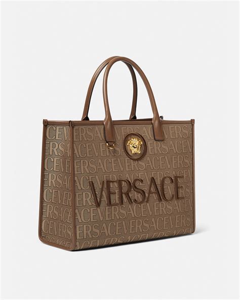 versace tote handbags|versace black tote weekender bag.